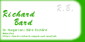 richard bard business card